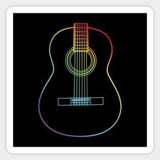 Classical Acoustic Guitar Body Colorful Outline Magnet